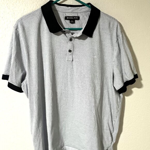 Michael Kors POLO SHIRT Medium Gray with Black Trim Men's Size XL - Picture 1 of 7